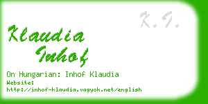 klaudia inhof business card